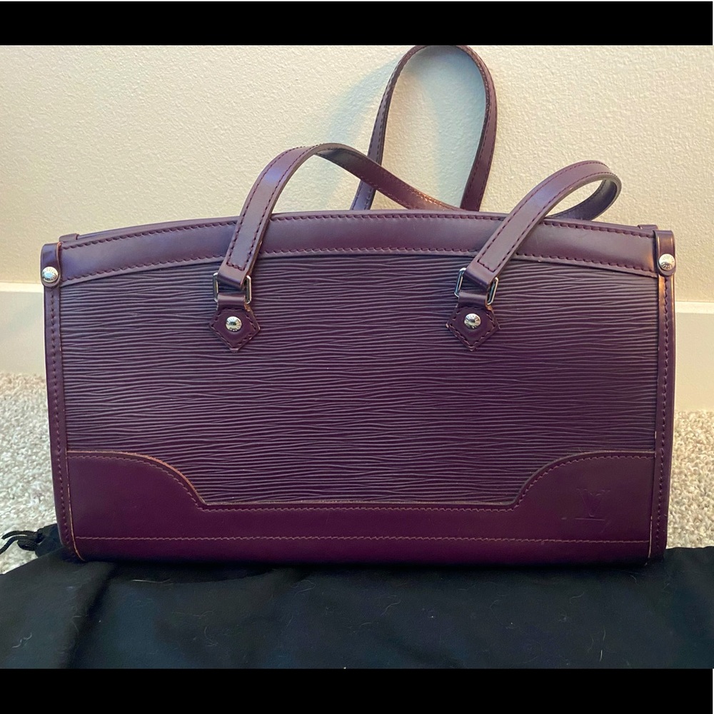 Louis Vuitton purple leather satchel